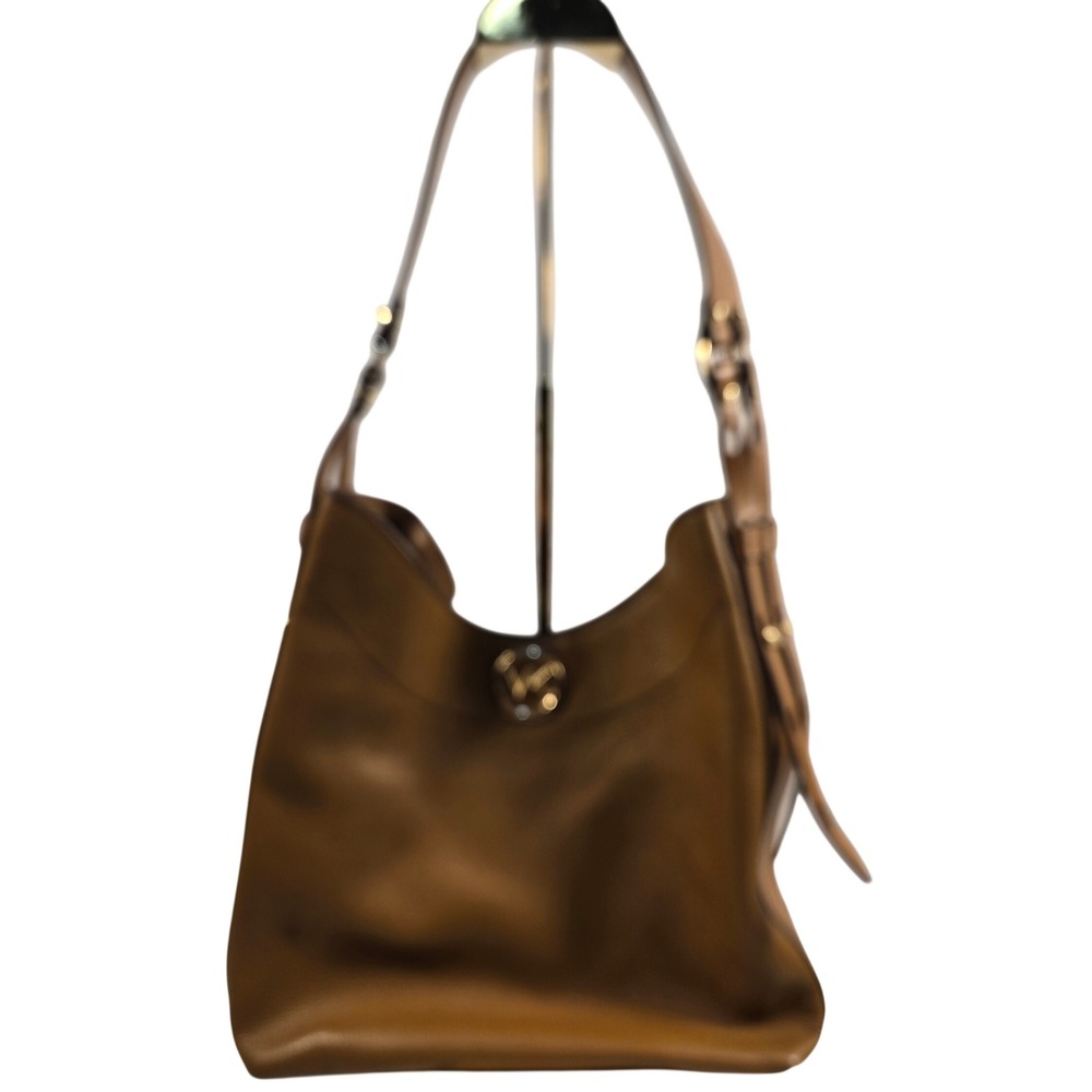 Michael Kors Grand Lrg Hobo Shoulder Bag Luggage Brwn Pebbled Leather 30S0GBOH3L
